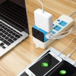 SAUNORCH Universal International Travel Power Adapter W/Smart High Speed 2.4A 4xUSB Wall Charger, European Adapter, Worldwide AC Outlet Plugs Adapters for Europe, UK, US, AU, Asia-Blue - Image 7